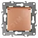 12-2103-14 ЭРА Розетка 2P+E Schuko со шторками с крышкой, 16A-250В, IP20, Эра12, медь (10/100/2500)