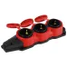 Колодка ЭРА KX-3e-RED-IP44 каучуковая с заземлением 3 розетки 16A IP44 красная