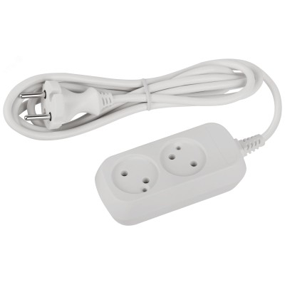 Удлинитель электрический ЭРА UDL-10-215 Greenline 2 розетки без заземления 1,5м ПВС 2x0.75мм2