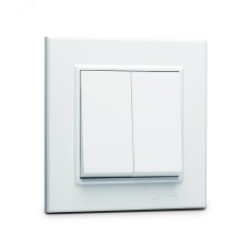 Выключатель  двухклавишный  KAREA белый