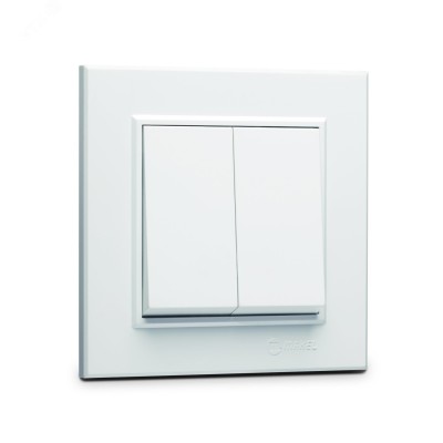 Выключатель  двухклавишный  KAREA белый