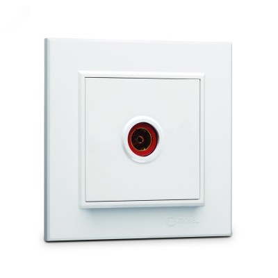 Розетка телевизионная проходная KAREA белый