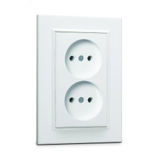 Розетка двойная без заземления 16А KAREA белый