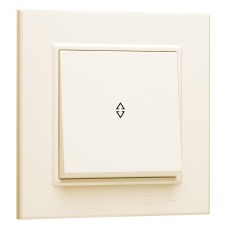 Выключатель одноклавишный  проходной KAREA бежевый
