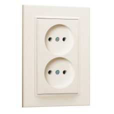 Розетка двойная без заземления 16А KAREA бежевый