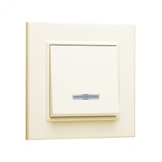 Выключатель одноклавишный с подсветкой KAREA бежевый