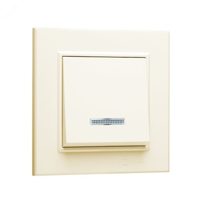 Выключатель одноклавишный с подсветкой KAREA бежевый