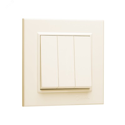 Выключатель трехклавишеый KAREA бежевый