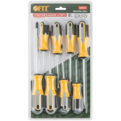Отвертки ''Старт'' CrV сталь прорезиненные ручки магнитный наконечник набор 8 шт