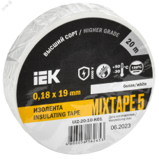 Изолента 0,18х19 мм белая 20 метров ИЭК
