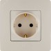 Розетка 1-местная с заземлением без защитных шторок 16А слоновая кость ETIKA