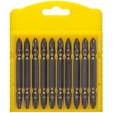 Биты двухсторонние 10шт., сталь S2, РН 2/ РН 2 х 65 мм
