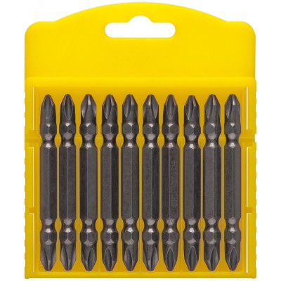 Биты двухсторонние 10шт., сталь S2, РН 2/ РН 2 х 65 мм