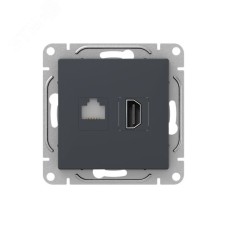 Механизм розетки HDMI+RJ45 (cat5)  графит Эпика EKF