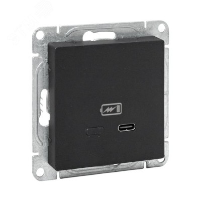 Эпика Механизм розетки USB-С быстрая черный EKF