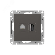 Механизм розетки HDMI+RJ45 (cat5)  мокко Эпика EKF