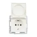 BRITE Розетка с заземлением с защитными шторками и крышкой 16А IP20 РСбш10-3-БрЖ жемчуг
