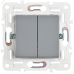 SKANDY Выключатель 2-клавишный проходной 10А SK-V05Gr серый IEK