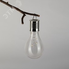 Светильник уличный ЭРА ERASF23-27 Груша сталь на солнечной батарее 7,5x7,5x15 см 1 LED