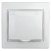 Розетка Intro Plano 1-203-01 с заземлением 2P+E Schuko с крышкой, 16А-250В, IP20, СУ, белый Розетка Intro Plano 1-203-01 с заземлением 2P+E Schuko с крышкой, 16А-250В, IP20, СУ, белый