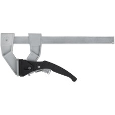 Струбцина рычажная быстрозажимная, усилие сжатия 200 кг, рычажный храповый механизм, металлический корпус, Профи, 90 х 200 мм