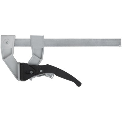 Струбцина рычажная быстрозажимная, усилие сжатия 200 кг, рычажный храповый механизм, металлический корпус, Профи, 90 х 200 мм