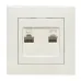 Валенсия розетка RJ-45+RJ11 2-местная белая