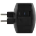 Разветвитель электрический 16А 3 розетки + 3 USB A+C с заземлением со шторками черный SP-3e-3USBAC-B