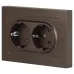 Розетка Intro Accent 6-205-08 2X2P+E Schuko, 16А-250В, IP20, СУ, AL/CU, бронза