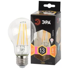 Лампочка светодиодная ЭРА F-LED A60-13W-827-E27 Е27 / Е27 13Вт филамент груша теплый белый свет