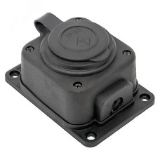 Роз. одномест. с защит. крышкой каучуковая 230В 2P+PE 16A IP44 DIY