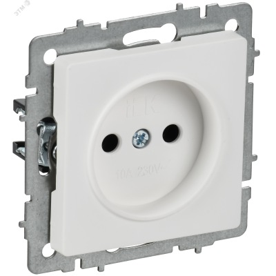 BRITE Розетка 1-местная без заземления без защитных шторок 10А РС10-1-0-БрАБ арктический белый IEK