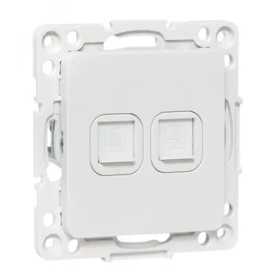 Стокгольм Механизм розетки RJ-45 2-местной белый EKF