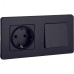Выключатель 1-клавишный 10АХ безвинтовое крепление антрацит INSPIRIA