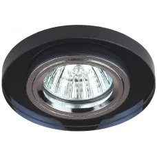 DK7 CH/BK Светильник ЭРА декор стекло круглое MR16,12V/220V, 50W, хром/черный (50/2100)