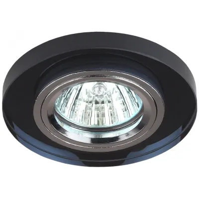 DK7 CH/BK Светильник ЭРА декор стекло круглое MR16,12V/220V, 50W, хром/черный (50/2100)