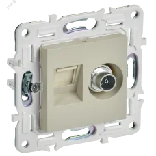 SKANDY Розетка двойная TV+RJ45 кат.5E SK-A14B бежевый IEK