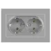 Розетка Intro Accent 6-205-03 2X2P+E Schuko, 16А-250В, IP20, СУ, AL/CU, алюминий