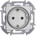 Розетка 1-местная с заземлением без защитных шторок 16А алюминий INSPIRIA