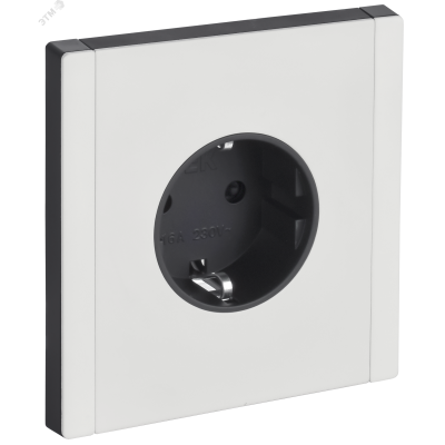 FORTE&PIANO Розетка 1-местная с заземлением с защитными шторками безвинтовое крепление 16А FP213M металл белый IEK