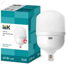 Лампа LED HP 65Вт 230В 4000К E40 IEK