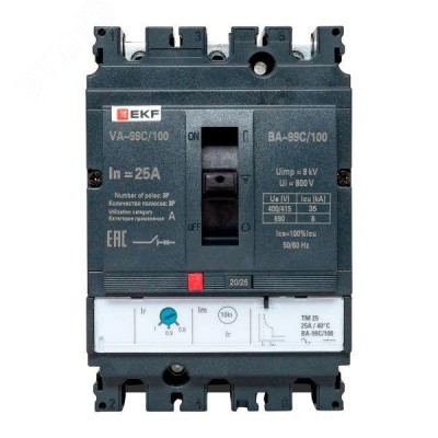 Автоматический выключатель ВА-99C 100/25А 3P 36кА EKF