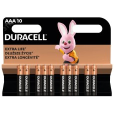 Батарейки Duracell 1027788 ААА алкалиновые 1,5v 10 шт. LR03-10BL BASIC (10/120/36480)