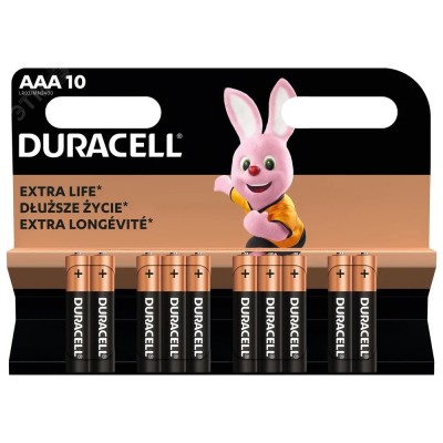 Батарейки Duracell 1027788 ААА алкалиновые 1,5v 10 шт. LR03-10BL BASIC (10/120/36480)