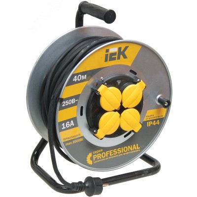 Катушка УК40 на мет с т/з 4 места 2Р+PЕ/40м КГ 3х1,5мм2 IP44 Professional