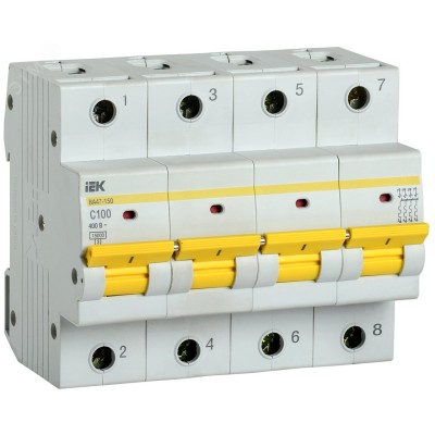 Авт. выкл. ВА47-150 4Р 100А 15кА х-ка C IEK