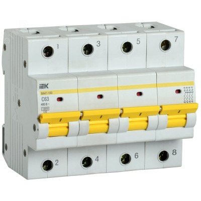Авт. выкл. ВА47-150 4Р 63А 15кА х-ка C IEK