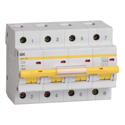 Авт. выкл. ВА47-100 4Р 20А 10кА х-ка C IEK