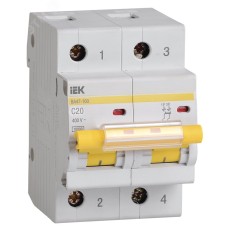 Авт. выкл. ВА47-100 2Р 20А 10кА х-ка C IEK