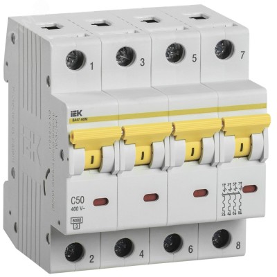 Выключатель автоматический ВА47-60M 4Р 50А 6кА С